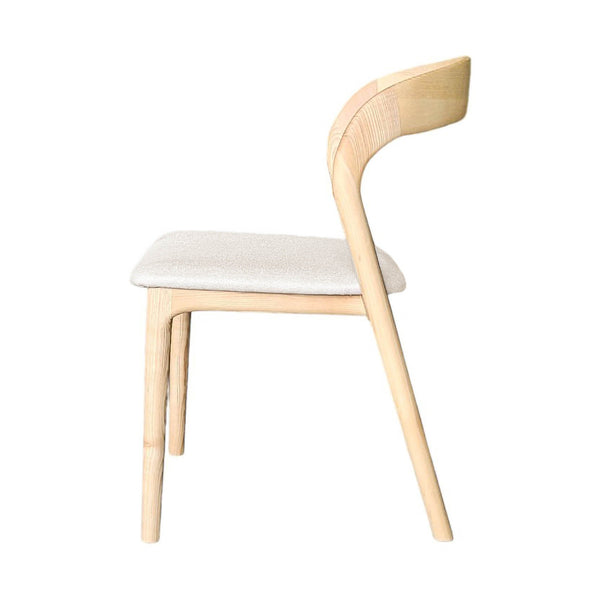 Lh Imports Rotondo Dining Chair - Elegant Solid Ash Wood Frame With Plush Polyester Cushion For Stylish Comfort Beige Ash Wood,Polyester,Foam Rtd025-nat