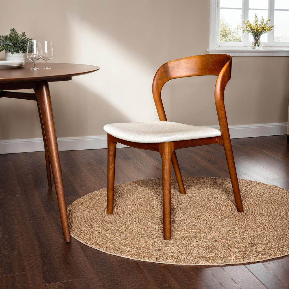 Lh Imports Rotondo Dining Chair - Elegant Solid Ash Wood Frame With Plush Polyester Cushion For Stylish Comfort Brown Ash Wood,Polyester,Foam Rtd025-wal