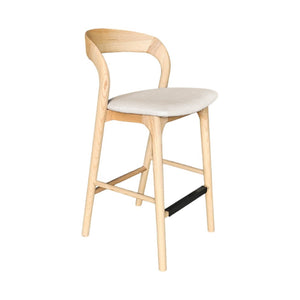 Lh Imports Rotondo Counter Stool - Stylish Solid Ash Frame With Cozy Upholstered Seat For Elegant Dining Spaces Beige Ash Wood, Polyester,Foam,Metal Rtd026-nat
