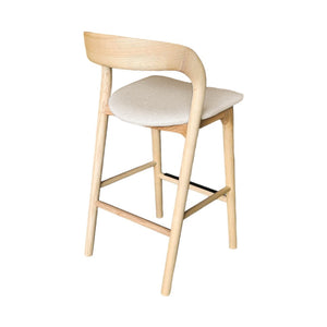 Lh Imports Rotondo Counter Stool - Stylish Solid Ash Frame With Cozy Upholstered Seat For Elegant Dining Spaces Beige Ash Wood, Polyester,Foam,Metal Rtd026-nat