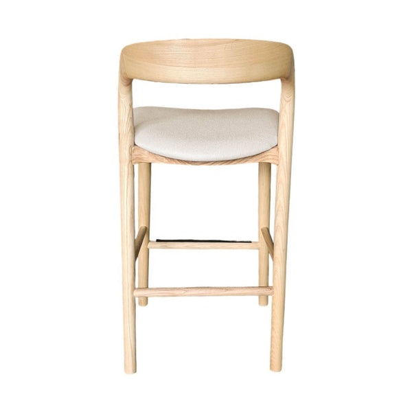 Lh Imports Rotondo Counter Stool - Stylish Solid Ash Frame With Cozy Upholstered Seat For Elegant Dining Spaces Beige Ash Wood, Polyester,Foam,Metal Rtd026-nat