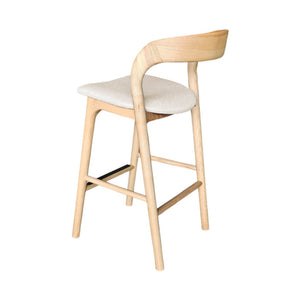 Lh Imports Rotondo Counter Stool - Stylish Solid Ash Frame With Cozy Upholstered Seat For Elegant Dining Spaces Beige Ash Wood, Polyester,Foam,Metal Rtd026-nat