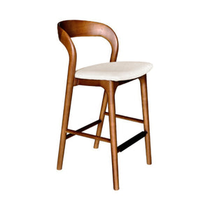 Lh Imports Rotondo Counter Stool - Stylish Solid Ash Frame With Cozy Upholstered Seat For Elegant Dining Spaces Brown Ash Wood, Polyester,Foam,Metal Rtd026-wal