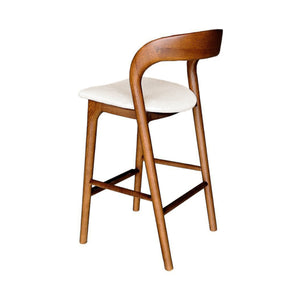 Lh Imports Rotondo Counter Stool - Stylish Solid Ash Frame With Cozy Upholstered Seat For Elegant Dining Spaces Brown Ash Wood, Polyester,Foam,Metal Rtd026-wal