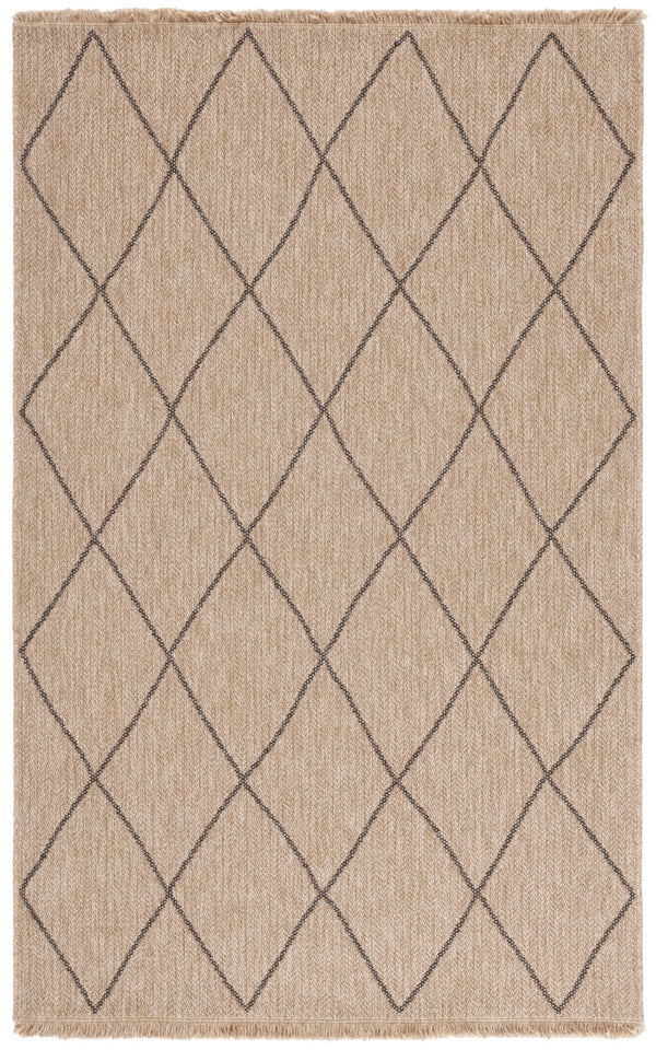 Safavieh Retreat Luxurious Indoor Outdoor Area Rug - Elegant Natural And Black Design For Any Space Natural ,Black 87% Polypropylene,13% Polyester Rte256b-7r