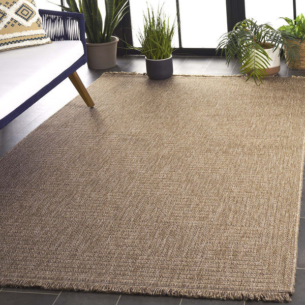 Safavieh Retreat Elegant Indoor/Outdoor Rug – Exquisite Natural Hues, Durable & Easy To Clean For Any Space Natural 87% Polypropylene,13% Polyester Rte258b-9