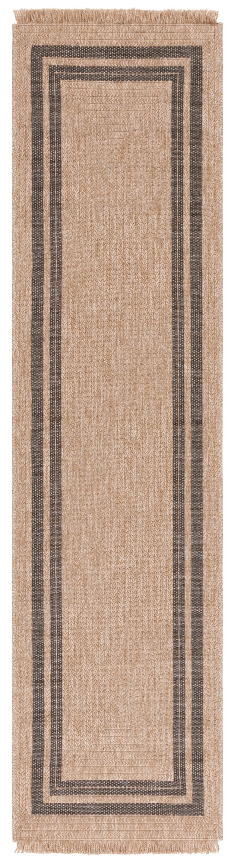 Safavieh Retreat Elegance Area Rug - Versatile Indoor/Outdoor Design For Ultimate Style And Comfort In Any Space Natural ,Black 87% Polypropylene,13% Polyester Rte260b-4