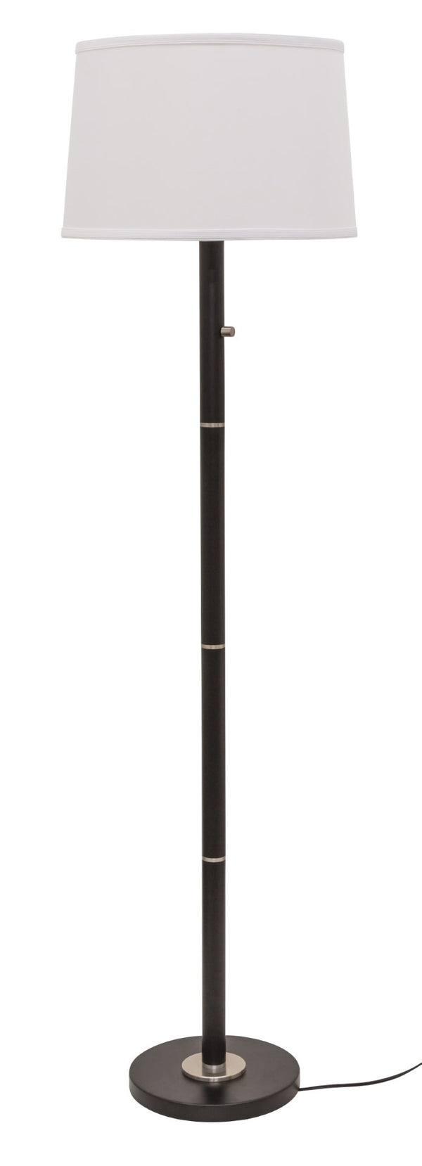 House Of Troy Rupert Elegant Three-way Floor Lamp With Satin Nickel Accents And Full Ranger Dimmer For Versatility Black Metal Ru703-blk