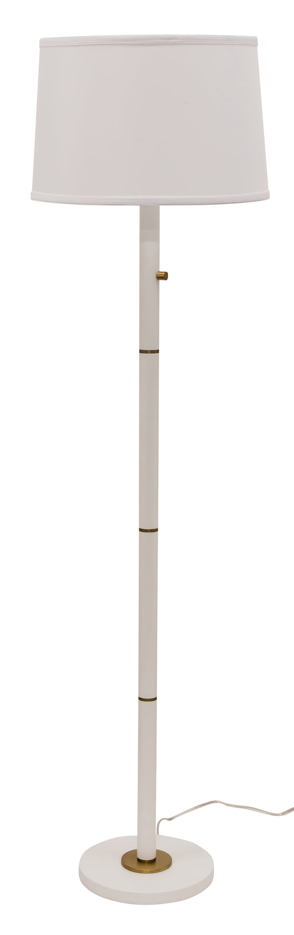 House Of Troy Rupert Elegant Three-way Floor Lamp With Satin Nickel Accents And Full Ranger Dimmer For Versatility White Metal Ru703-wt