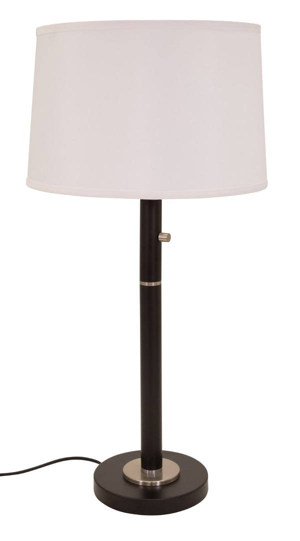 House Of Troy Rupert Three-way Table Lamp With Dimmer, Usb Port, And Elegant Satin Nickel Accents For Modern Spaces Black Metal Ru750-blk