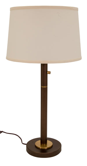 House Of Troy Rupert Three-way Table Lamp: Chestnut Bronze With Weathered Brass Accents & Usb Charging Port Chestnut Bronze Metal Ru750-chb