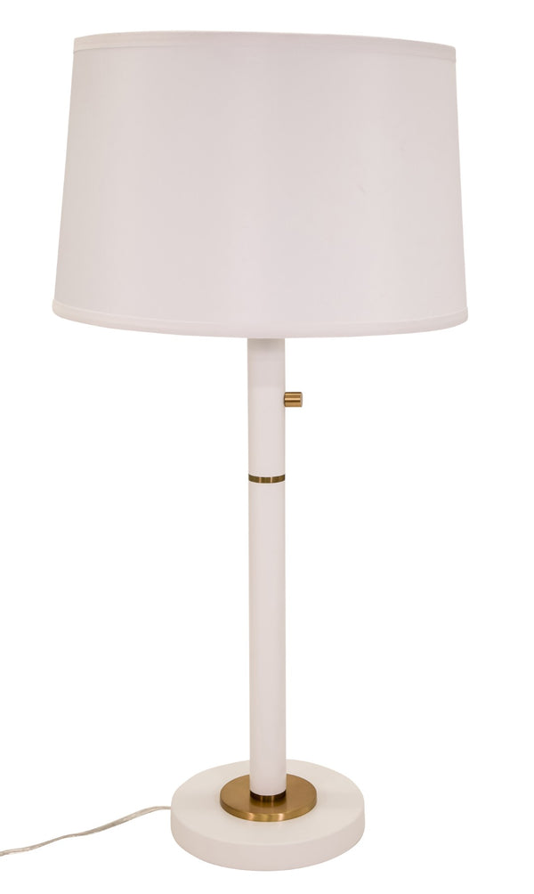House Of Troy Rupert Three-way Table Lamp With Dimmer, Usb Port, And Elegant Satin Nickel Accents For Modern Spaces White Metal Ru750-wt
