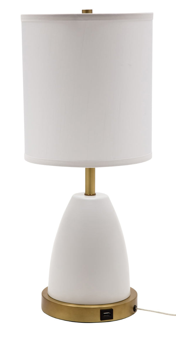 House Of Troy Rupert Table Lamp With Stylish Satin Nickel Accents And Convenient Usb Port For Modern Living Spaces White Metal Ru751-wt