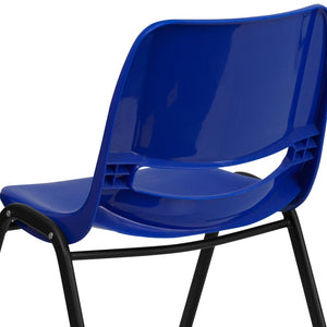 English Elm HERCULES Ergonomic Shell Stack Chair: 440 lb Capacity for Kids, Ideal for Classroom Comfort & Durability Navy Plastic/Black Frame RUT-12-NVY-BLACK-GG