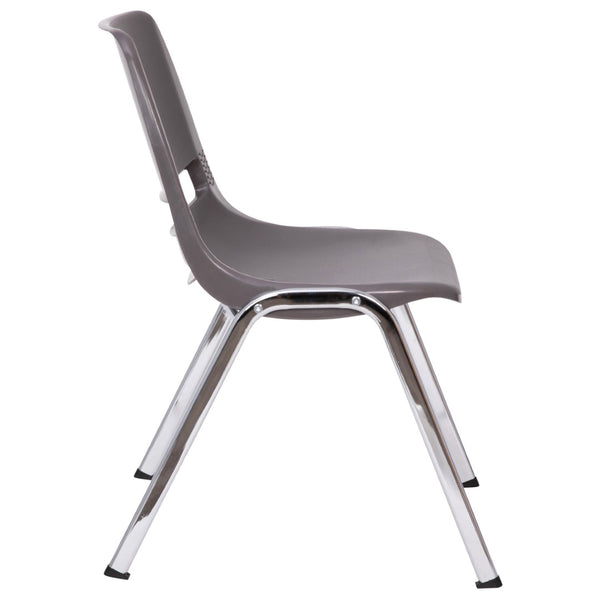 English Elm HERCULES Ergonomic Stack Chair with Chrome Frame - 880 lb Capacity, Vented Back & Comfortable Design RUT-18-GY-CHR-GG