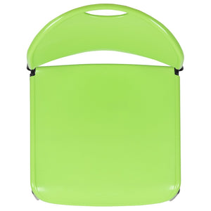 English Elm HERCULES Ultra-Compact Stack Chair with 880 lb Capacity, Chrome Frame, Ergonomic Design for Comfort Green Plastic/Black Frame RUT-188-GN-GG