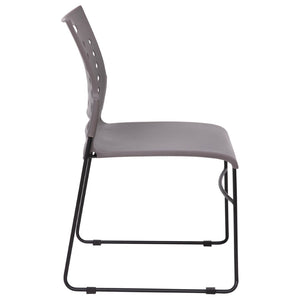 English Elm HERCULES 881 lb. Capacity Stack Chair with Air-Vent Back for Comfort in Training Rooms and Events Gray RUT-2-GY-BK-GG