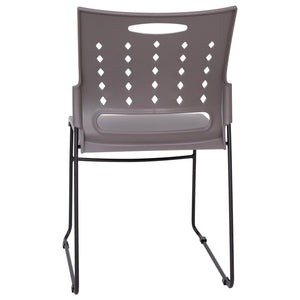 English Elm HERCULES 881 lb. Capacity Stack Chair with Air-Vent Back for Comfort in Training Rooms and Events Gray RUT-2-GY-BK-GG