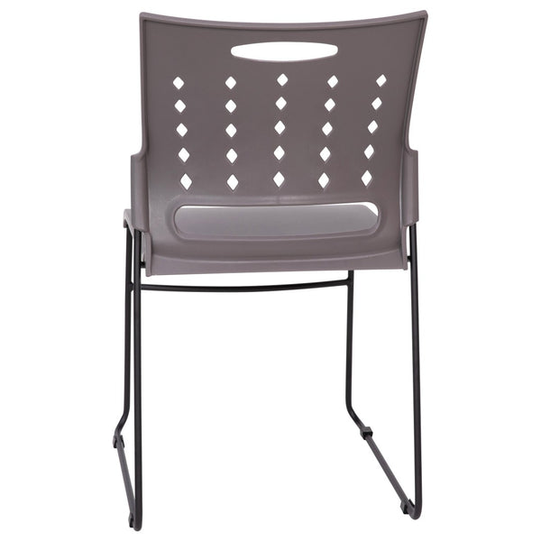 English Elm HERCULES 881 lb. Capacity Stack Chair with Air-Vent Back for Comfort in Training Rooms and Events Gray RUT-2-GY-BK-GG