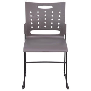 English Elm HERCULES 881 lb. Capacity Stack Chair with Air-Vent Back for Comfort in Training Rooms and Events Gray RUT-2-GY-BK-GG