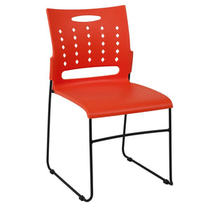 English Elm HERCULES High-Capacity Stack Chair with Air-Vent Back, Ergonomic Design for Commercial Use Orange RUT-2-OR-GG