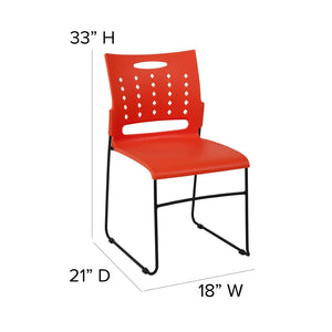 English Elm HERCULES High-Capacity Stack Chair with Air-Vent Back, Ergonomic Design for Commercial Use Orange RUT-2-OR-GG