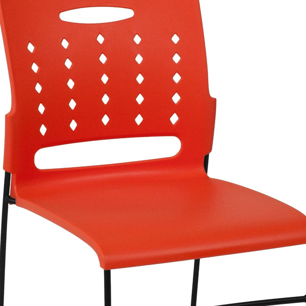 English Elm HERCULES High-Capacity Stack Chair with Air-Vent Back, Ergonomic Design for Commercial Use Orange RUT-2-OR-GG