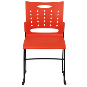 English Elm HERCULES High-Capacity Stack Chair with Air-Vent Back, Ergonomic Design for Commercial Use Orange RUT-2-OR-GG