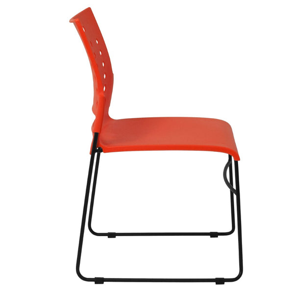 English Elm HERCULES High-Capacity Stack Chair with Air-Vent Back, Ergonomic Design for Commercial Use Orange RUT-2-OR-GG