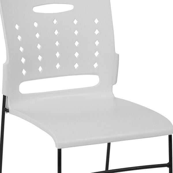 English Elm HERCULES High-Capacity Stack Chair with Air-Vent Back, Ergonomic Design for Commercial Use White RUT-2-WH-GG