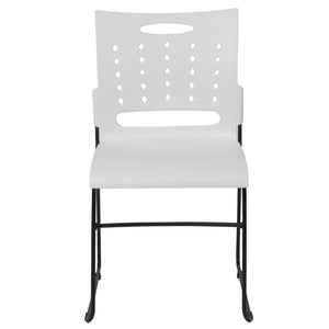 English Elm HERCULES High-Capacity Stack Chair with Air-Vent Back, Ergonomic Design for Commercial Use White RUT-2-WH-GG