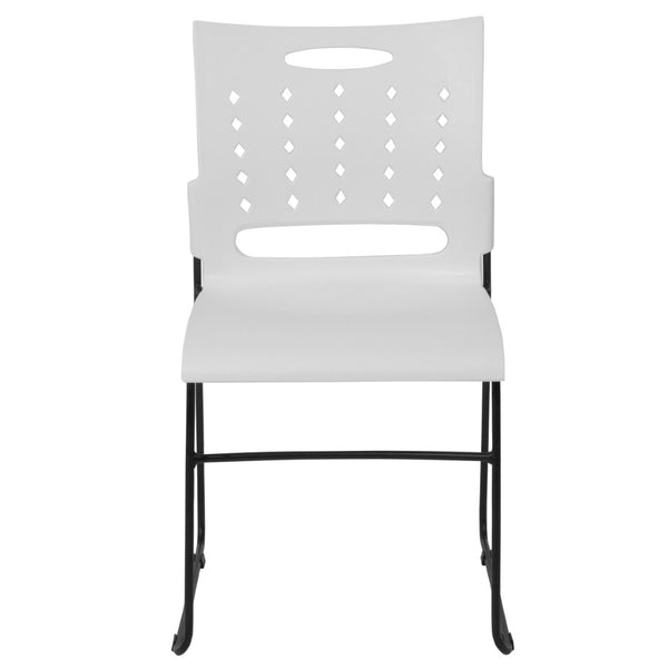 English Elm HERCULES High-Capacity Stack Chair with Air-Vent Back, Ergonomic Design for Commercial Use White RUT-2-WH-GG