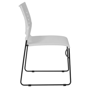 English Elm HERCULES High-Capacity Stack Chair with Air-Vent Back, Ergonomic Design for Commercial Use White RUT-2-WH-GG