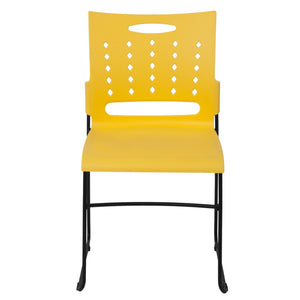 English Elm HERCULES High-Capacity Stack Chair with Air-Vent Back, Ergonomic Design for Commercial Use Yellow RUT-2-YL-GG
