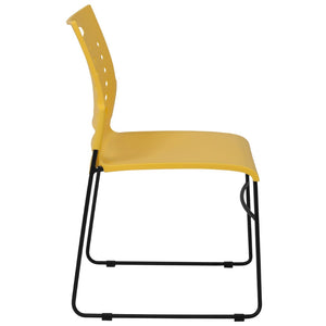 English Elm HERCULES High-Capacity Stack Chair with Air-Vent Back, Ergonomic Design for Commercial Use Yellow RUT-2-YL-GG