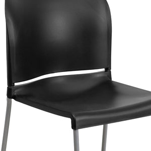 English Elm HERCULES 880 lb. Capacity Contoured Stack Chair - Ergonomic Design for Office, Event & Cafeteria Use Black RUT-238A-BK-GG