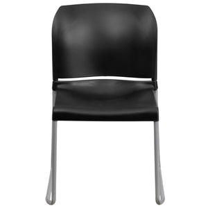 English Elm HERCULES 880 lb. Capacity Contoured Stack Chair - Ergonomic Design for Office, Event & Cafeteria Use Black RUT-238A-BK-GG