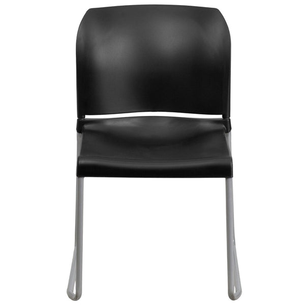 English Elm HERCULES 880 lb. Capacity Contoured Stack Chair - Ergonomic Design for Office, Event & Cafeteria Use Black RUT-238A-BK-GG
