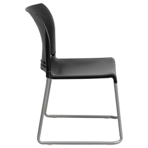 English Elm HERCULES 880 lb. Capacity Contoured Stack Chair - Ergonomic Design for Office, Event & Cafeteria Use Black RUT-238A-BK-GG