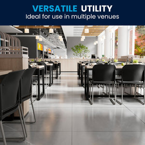 English Elm HERCULES 880 lb. Capacity Contoured Stack Chair - Ergonomic Design for Office, Event & Cafeteria Use Black RUT-238A-BK-GG