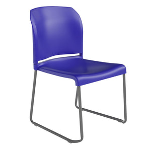 English Elm HERCULES 880 lb. Capacity Contoured Stack Chair - Ergonomic Design for Office, Event & Cafeteria Use Blue RUT-238A-BL-GG