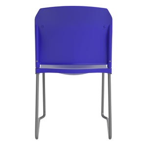 English Elm HERCULES 880 lb. Capacity Contoured Stack Chair - Ergonomic Design for Office, Event & Cafeteria Use Blue RUT-238A-BL-GG