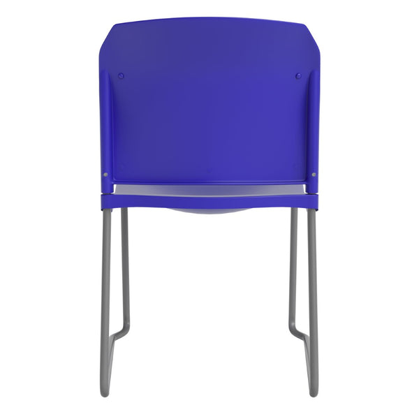 English Elm HERCULES 880 lb. Capacity Contoured Stack Chair - Ergonomic Design for Office, Event & Cafeteria Use Blue RUT-238A-BL-GG