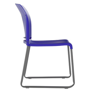 English Elm HERCULES 880 lb. Capacity Contoured Stack Chair - Ergonomic Design for Office, Event & Cafeteria Use Blue RUT-238A-BL-GG
