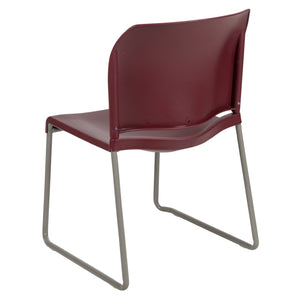 English Elm HERCULES 880 lb. Capacity Contoured Stack Chair - Ergonomic Design for Office, Event & Cafeteria Use Burgundy RUT-238A-BY-GG