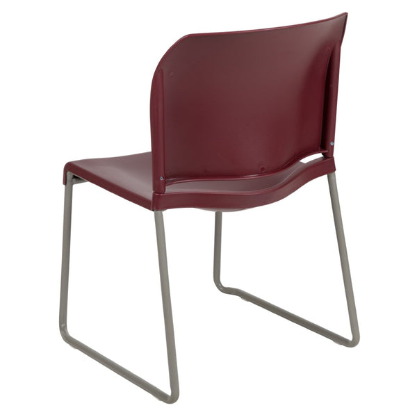 English Elm HERCULES 880 lb. Capacity Contoured Stack Chair - Ergonomic Design for Office, Event & Cafeteria Use Burgundy RUT-238A-BY-GG