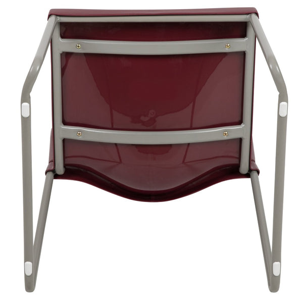 English Elm HERCULES 880 lb. Capacity Contoured Stack Chair - Ergonomic Design for Office, Event & Cafeteria Use Burgundy RUT-238A-BY-GG