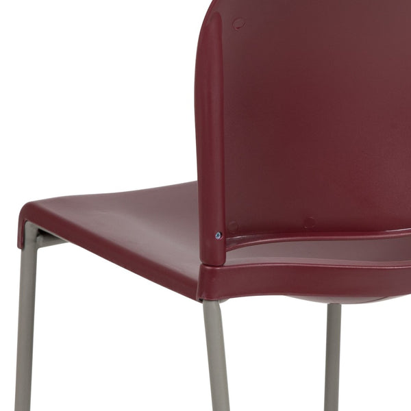 English Elm HERCULES 880 lb. Capacity Contoured Stack Chair - Ergonomic Design for Office, Event & Cafeteria Use Burgundy RUT-238A-BY-GG