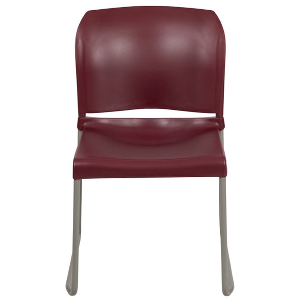 English Elm HERCULES 880 lb. Capacity Contoured Stack Chair - Ergonomic Design for Office, Event & Cafeteria Use Burgundy RUT-238A-BY-GG