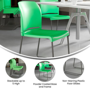 English Elm HERCULES 880 lb. Capacity Contoured Stack Chair - Ergonomic Design for Office, Event & Cafeteria Use Green RUT-238A-GN-GG